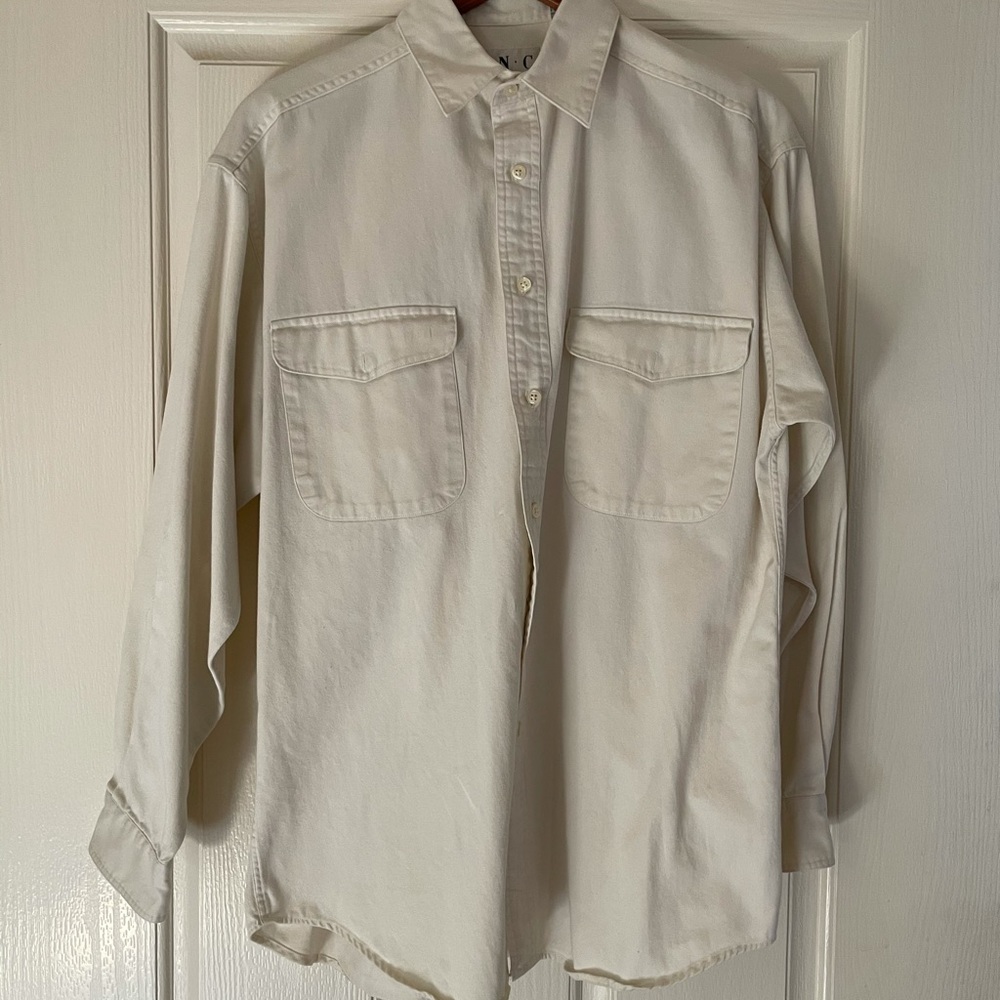 I.N.C. Lagenlook Off White Button Down
